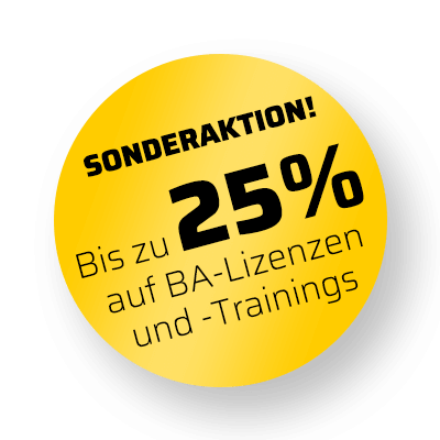 Sonderaktion - Bis zu 25% auf BA-Lizenzen und -Trainings